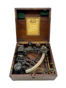 Late Edwardian mahogany cased sextant by Heath & Co. Ltd Crayford. London. Made for D. McGregor & Co