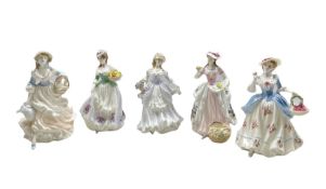 Set of five Coalport 'Cries of London' series limited edition porcelain figures comprising 'The Flow