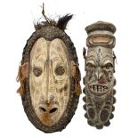 Papua New Guinea Sepik River mask of elongated oval form