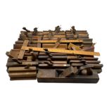 Quantity of assorted wooden moulding planes