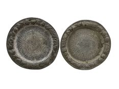 Pair of 19th century pewter plates