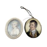 Miniature oval portrait on ivory