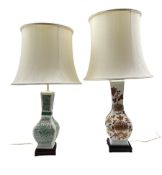Two Chinese style porcelain table lamps