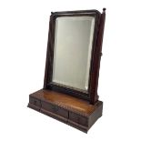 George III mahogany dressing or toilet mirror