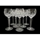 Set of eight Waterford crystal Lismore pattern hock glasses (8)