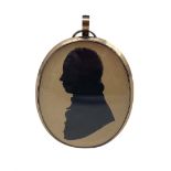 19th century painted oval silhouette of a gentleman