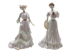 Two limited edition Coalport 'La Belle Epoque' porcelain figures comprising 'Lady Evelyn' no. 861/12