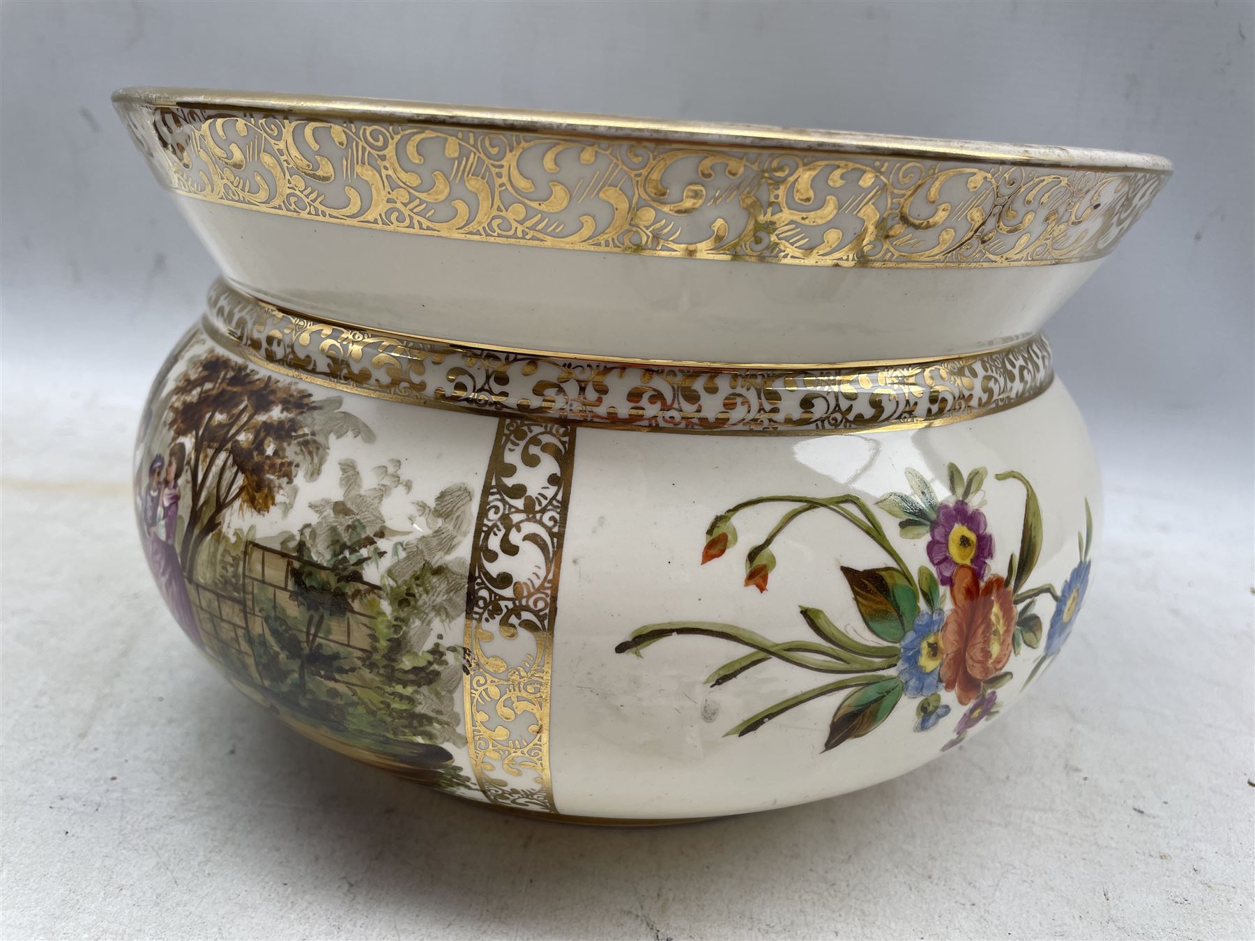 Dresden floral encrusted tea cup and saucer - Image 2 of 4