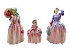 Three Royal Doulton figures comprising Miss Demure HN1402