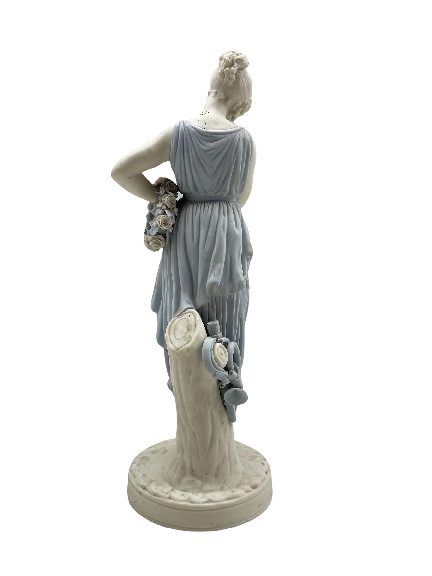 Victorian Minton coloured Parian ware figure of Grecian maiden after Antonio Canova - Image 2 of 3
