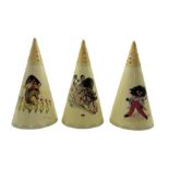 Three Carlton Ware Robertson's Golly conical shaped sifters