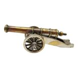 Maltese silver-plated bronze model of a Cannon by Cutajar Works