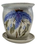 David Melville (b1949): studio pottery planter with stand