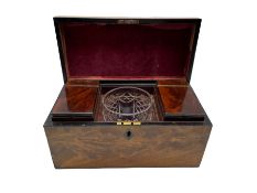 George III figured mahogany tea caddy