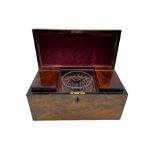 George III figured mahogany tea caddy