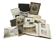 Early 29th century photograph album including views of Upper Helmsley Hall with the family and visit