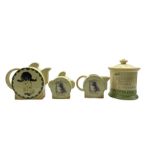 Carlton Ware Robertson's Golly matched three piece tea set and biscuit barrel