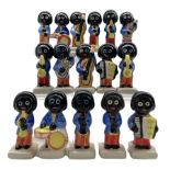 Sixteen Carlton Ware Golly band figures