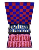 Chinese bleached bone chess set