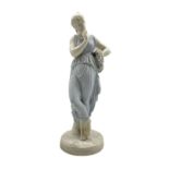Victorian Minton coloured Parian ware figure of Grecian maiden after Antonio Canova