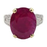 18ct white gold single stone oval ruby