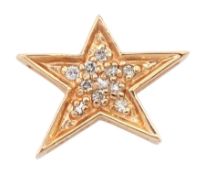 14ct rose gold diamond star pendant