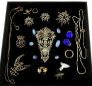 Collection of Victorian and later jewellery including loose moonstones