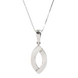 9ct white gold diamond pendant necklace