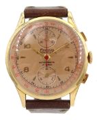 Exactus 18ct gold gentleman's manual wind chronograph wristwatch