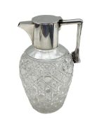 Cut glass claret jug with silver mounts H20cm Birmingham 1927 Maker Goldsmiths and Silversmiths Comp