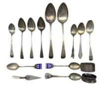 Pair of George III silver dessert spoons London 1814 Maker Peter and William Bateman