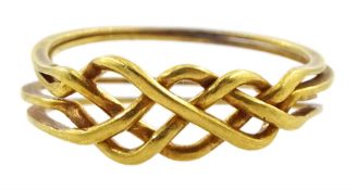 Gold Russian interlocking love knot ring