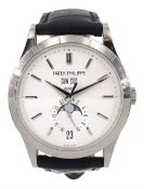 Patek Philippe 18ct white gold automatic Complications annual calendar wristwatch with moon phase