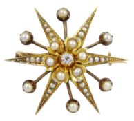 Early 20th century gold star brooch