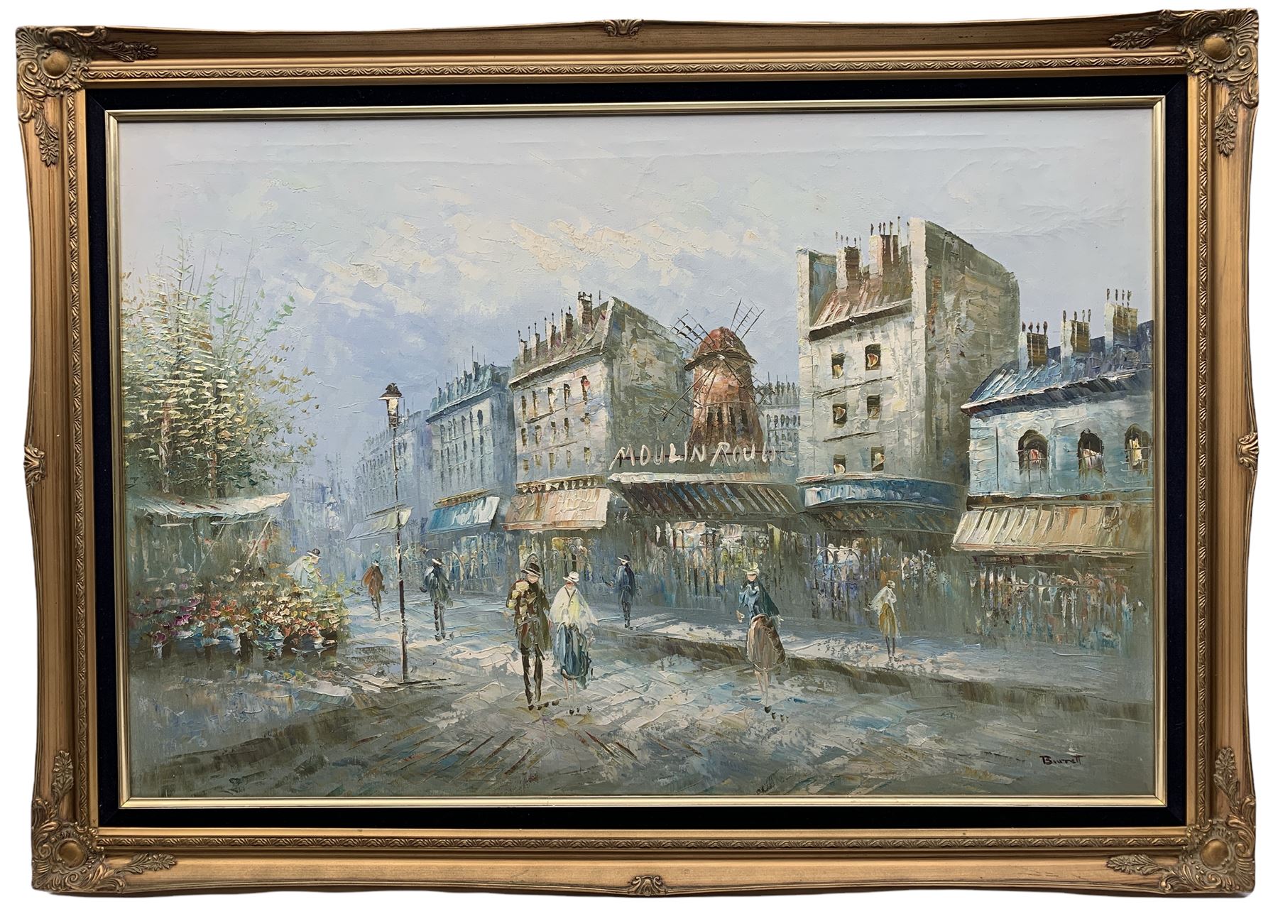 French School (20th century): Impressionist Street Scene with Moulin Rouge - Image 2 of 2