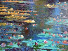 John Myatt (British 1945-) after Claude Monet (French 1840-1926): 'Water Lilies'