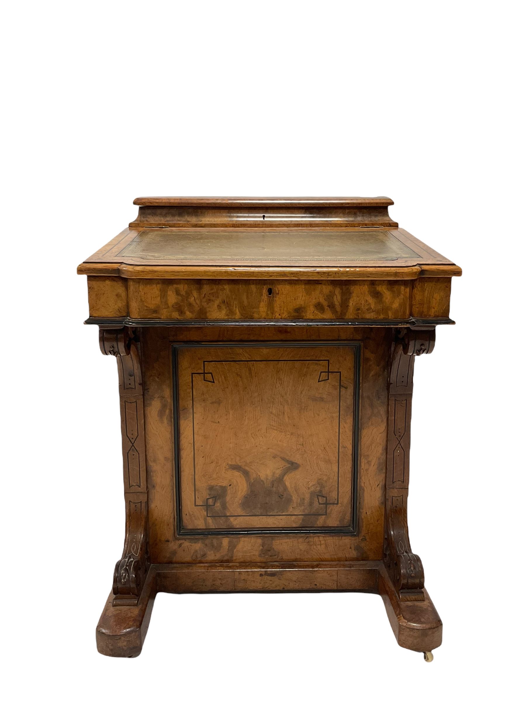 Victorian walnut davenport