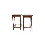 Near pair of oak occasional tables