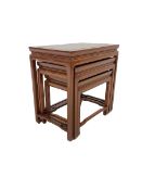 Nest of three rosewood Chinese tables W59cm