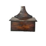 18th century oak candle box with lifting lid W40cm