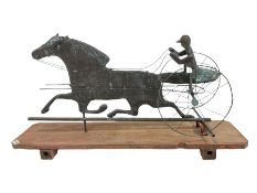 Copper and zinc weathervane in the form of a Horse and Sulky