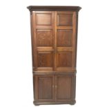 Oak Georgian double corner cupboard