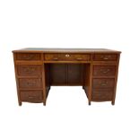 Brights of Nettlebed - hardwood twin pedestal desk