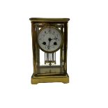 An early 20th century French Four Glass clock of small proportions c1910