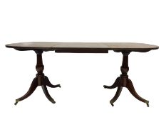 Regency design twin pillar dining table