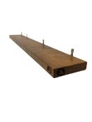 Thompson of Kilburn 'Mouseman' single plank adzed wall shelf W135cm