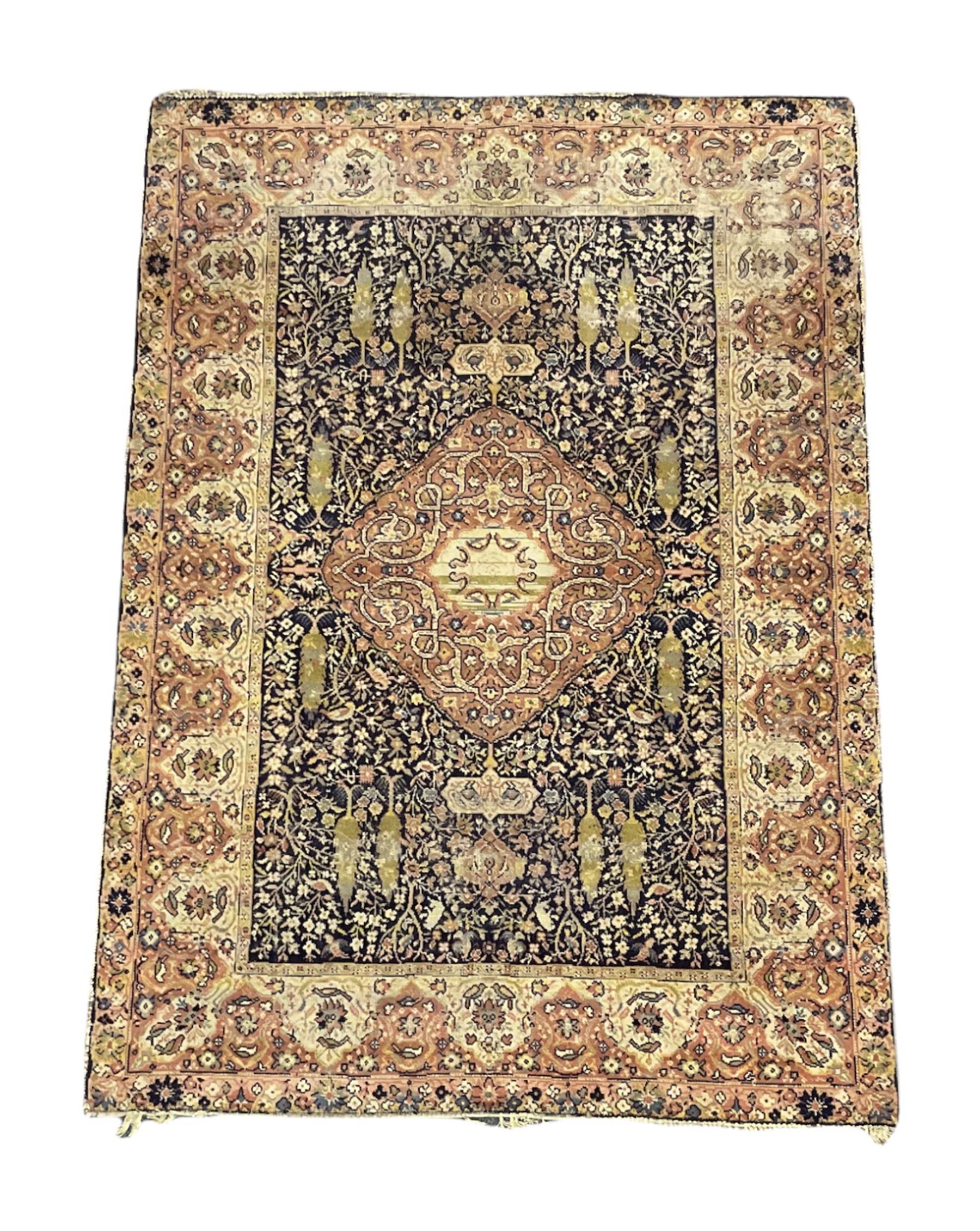 Persian rug with one central medallion