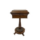 William IV rosewood teapoy or work box