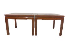 Pair of Chinese rosewood square lamp tables