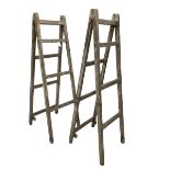 Pair of vintage step ladders H163cm